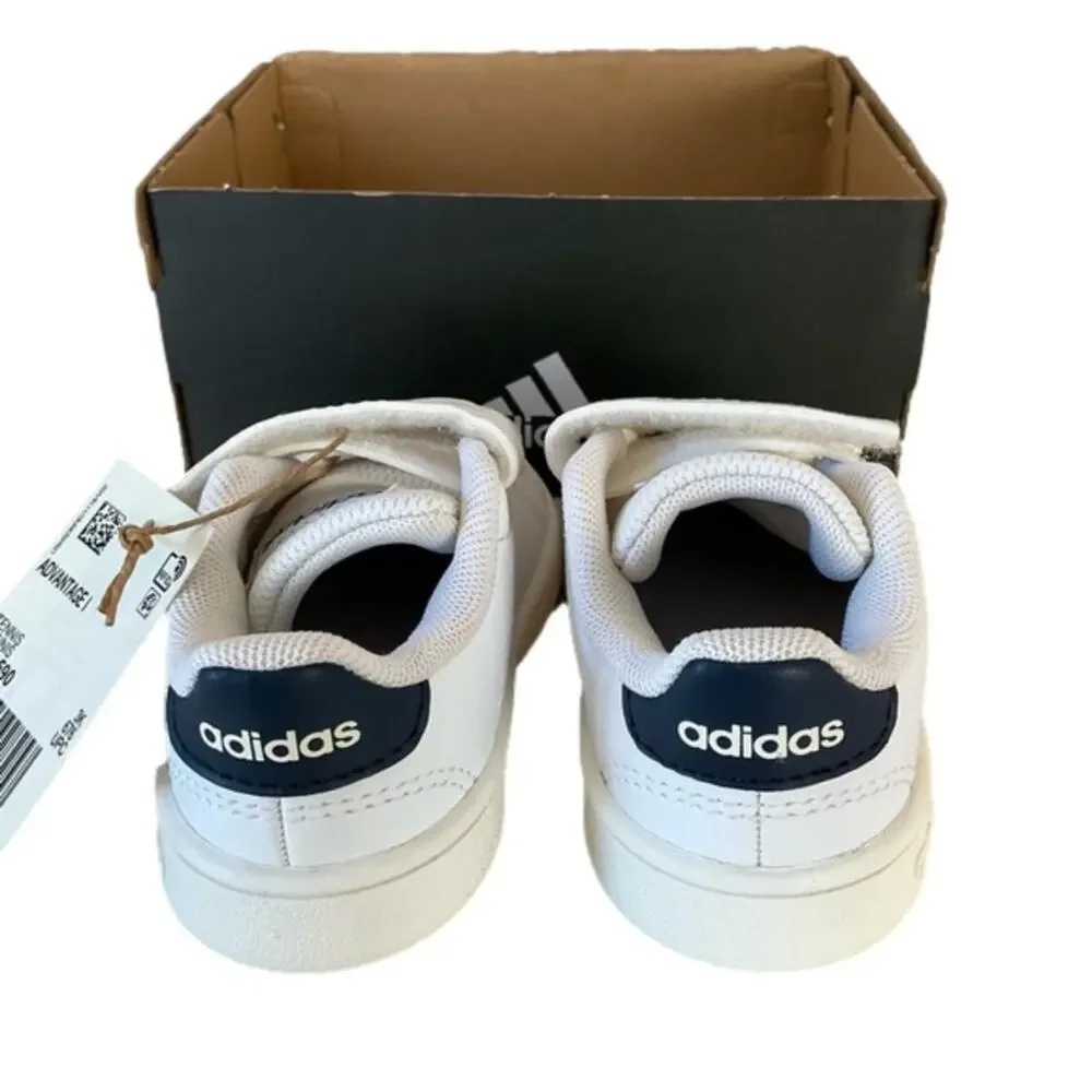 Adidas Boy's Sneakers Advantage White Tennis Shoes Toddler Size 4 NIB
